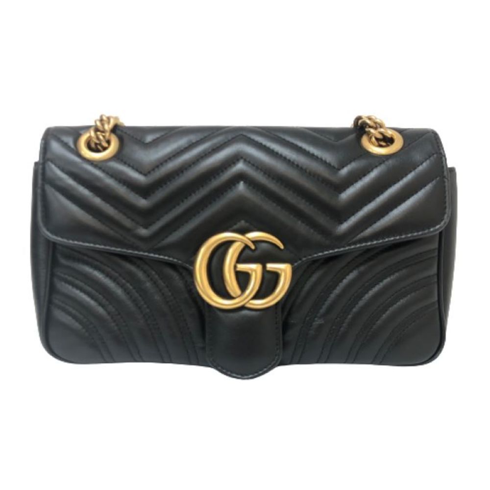 Gucci GG Momant Quilted Shoulder Bag Black